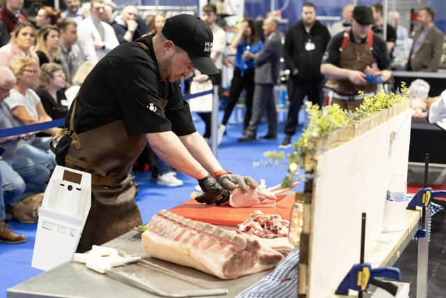 Sean Graham from Pearson Hepburn & Co, Kirkcaldy who went on to win the singles competition in Butcher Wars.  Pic: Graeme Hart.