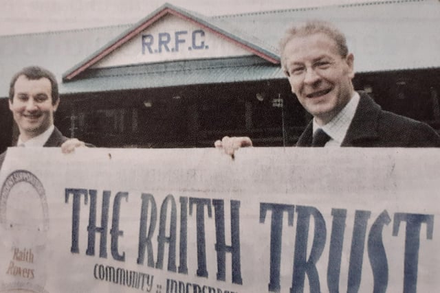 Raith Rovers Trust unveiled its plans to lead a community buy out of the Stark’s Park club. 
At the launch are James Proctor,  secretary, and George Howie, chairman