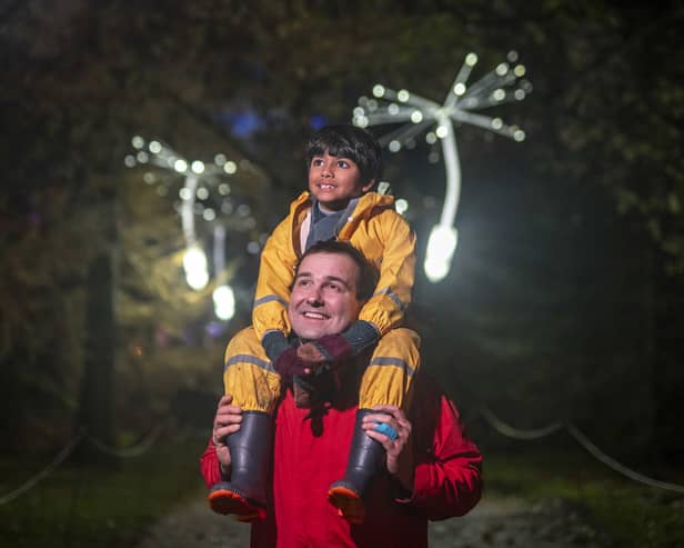 Light A Wish dandelion seeds appear to be  dispersed in the air as Christmas At The Botanics opens at Royal Botanic Gardens Edinburgh. Photo: Phil Wilkinson