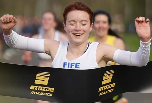 Annabel Simpson, female champion of the Flat N' Fast 5k in Linlithgow (Pic courtesy of Stride Athletics' Facebook page)