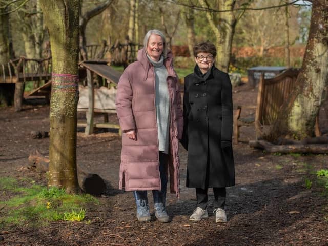 Professor Dame Sally Mapstone and Keri Ivins at the gardens (Pic: Submitted)