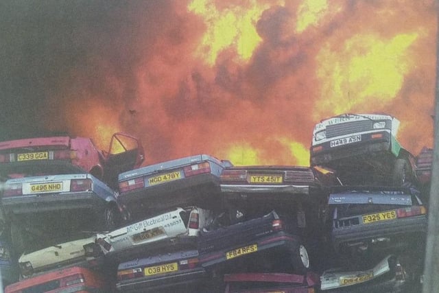 A scrapyard fire at Randolph Industrial Estate Kirkcaldy in 2002 sparked a huge response from the emergency services, and the flames and smoke could be seen across the town.