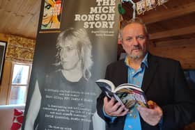 Gary Burnett with the new book on Mick Ronson