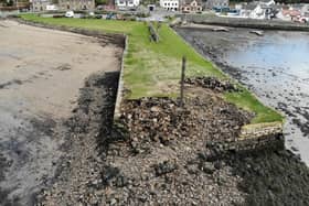 The crumbling state of the pier in Limekilns