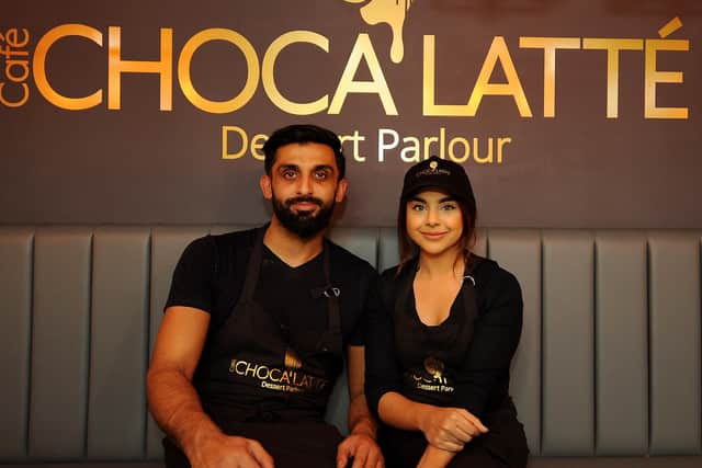 Owners of Cafe Choca Latte, Hussin Akhtar and Attiya Ali. Pic: Fife Photo Agency.