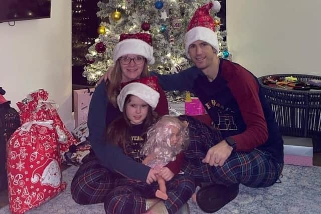Gareth Weeks is looking forward to a magical family Christmas with his wife Vicki and seven-year-old daughter Zara