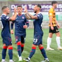 Raith players celebrate scoring in last weekend's win at East Fife (Pic by Fife Photo Agency)
