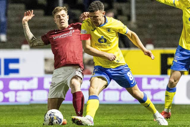Ross Matthews in action at Arbroath during Raith's 3-2 defeat at Gayfield Park on March 1 (Pic Mark Scates/SNS Group)
