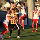 The Methil men put pressure on the Airdrie goal at the weekend (picture by Kenny Mackay)