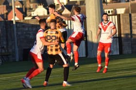 The Methil men put pressure on the Airdrie goal at the weekend (picture by Kenny Mackay)