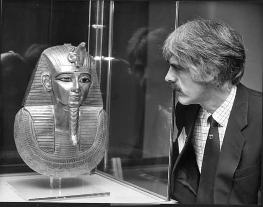 The mask of a pharaoh at the Gold of the Pharaohs exhibition at the City Art Centre in Edinburgh  Pic by: Alan Ledgerwood