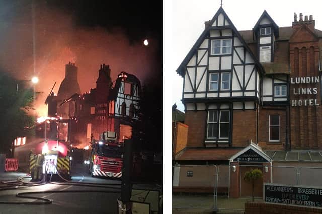 Fire engulfed the former Lundin Links Hotel ten days ago.