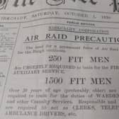 Fife Free Press, 1938 advert for volunteers to become air raid wardens