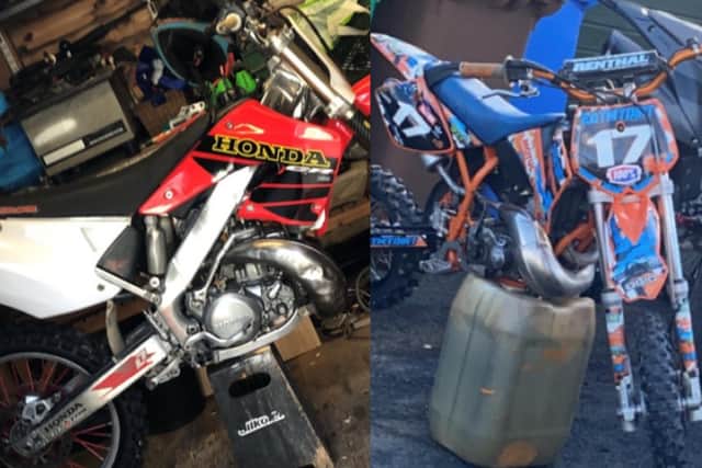 Police issued photos of the stolen bikes