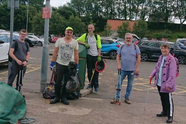 The Keep Kirkcaldy Tidy litter picking group from left to right: Grant Napier, Peter Docherty, Norie Sclater, Robert Connally and Jean Clive.