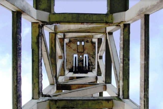 Looking up at the Mary pit head frame at Lochore Meadows. (Pic: Tom Kinnaird)