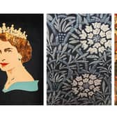 From left: Linoleum portrait of Queen Elizabeth, made in Kirkcaldy in 1955; Linoleum produced by William Morris; and linoleum pattern, adapted from a design for wallpaper by Walter Crane, and produced by the Kirkcaldy Floorcloth Company in the late 1800s (Pics: On Fife)