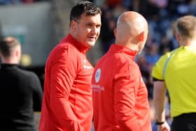 Ian Murray chats with Raith assistant Colin Cameron during Fife derby (Pic Fife Photo Agency)