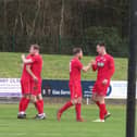 Glenrothes celebrate scoring against Coldstream on Saturday (Pic by Reo Martin)