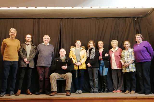 The Auld Kirk Players: Graeme Ferguson; Fraser Anderson; David Potter; David McDonald; Lynsay Duff; Helen Mcintyre; Debs Anderson; Isobel Coventry, Izzy Anderson and Elain MacGloane.