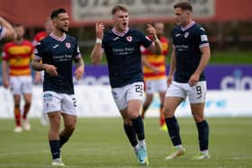 Raith Rovers' Ethan Ross celebrating after scoring against Partick Thistle at Maryhill's Firhill Stadium on Saturday (Photo by Mark Scates/SNS Group)