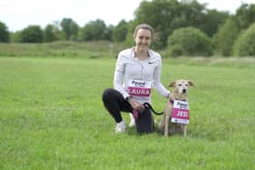 Laura Muir with Jess the dog.