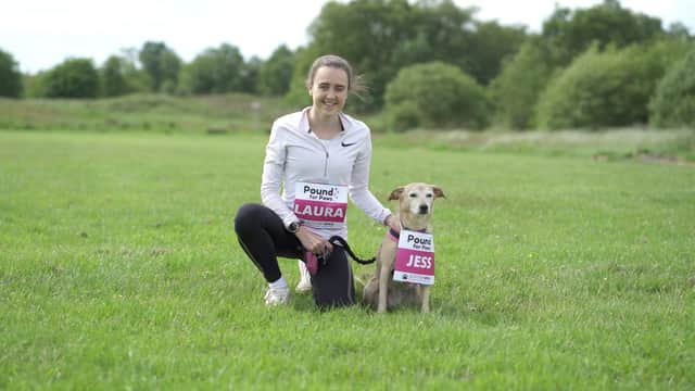Laura Muir with Jess the dog.