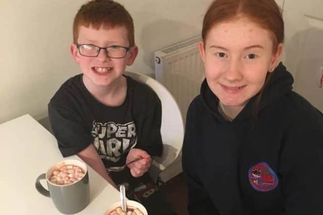 Pupils at Burntisland Primary making hot chocolate.
