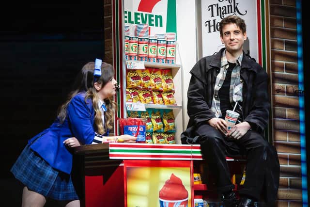 Simon Gordon on stage with Rebecca Wicks in heathers: The Musical (Pic: Pamela Raith)