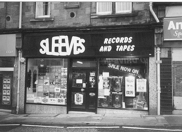 Kirkcaldy's famous Sleeves Records Shop.
