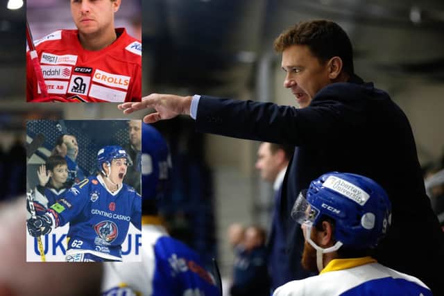Todd Dutiaume will be at the helm of a new-look team with new signings including Lucas Sandstrom (top) and Janne Laakkonen