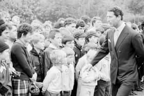 The King as a young man on a visit to Fife in 1988
