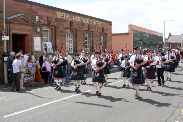 Methil Pipe Band, outside Lower Methil Heritage Centre, 2005
