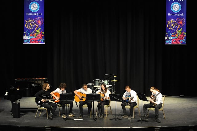 Kirkcaldy High School's guitar club perform