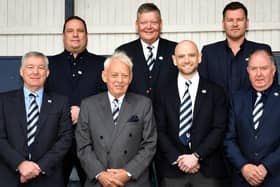 Raith Rovers' new board pictured last May after taking over from ex-owner John Sim (front, 2nd left) (Pic by Tony Fimister)