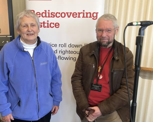 Maureen Jack and Andrew Humphreys, both Christian Aid supporters, who attended the lobby event. (Pic: Submitted)