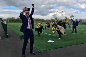 Willie Rennie celebrates his record majority as he comfortably retains his north-east Fife seat at the Scottish Parliament