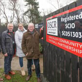 Pictured  from left are Stewart Wilson, match secretary;  Cllr Ian Cameron; Jill Walker, secretary and Robert Main, KFCP SCIO chairperson (Pic: Submitted).