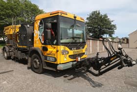 The Velocity patcher forces air at high speed into potholes to clear them out, before sealing the area with cold bitumen. (Pic: Fife Council)