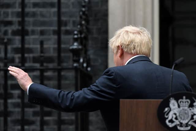 Britain's Prime Minister Boris Johnson leaves after making a statement in front of 10 Downing Street  (Pic: Justin Tallis/ AFP)