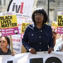 Labour MP Diane Abbott attends a Stand Up to Racism rally outside Downing Street. Picture: Hollie Adams/Getty