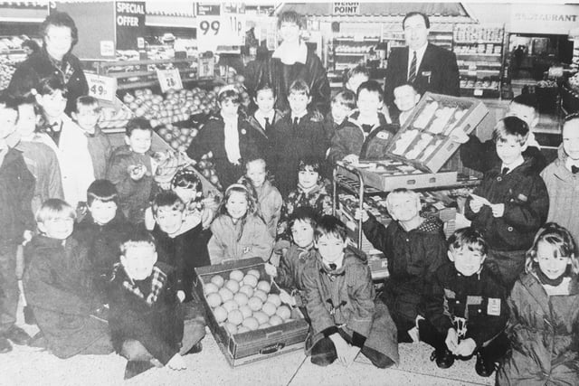 Youngsters from Dunnikier Primary School have been taking a crash course in how to run a supermarket.
As part of their project they paid a visit to Wm Low’s Kirkcaldy town centre store.
Pictured are pupils with teacher Margaret Dougall, Gerraldine Davie, student teacher whose idea it was, and store manager Iain Livingstone.