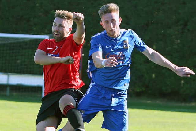 Jamie Mackie, left, in action for Tayport. The forward is now back at the club as player/assistant manager