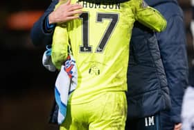 Raith boss Ian Murray hugs hero keeper Robbie Thomson after match (Pics by Ross Parker/SNS Group)