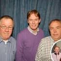 Original station founders - Colin Johnston, John Murray, Graeme Logan taken 2014 (Inset: Wilf Parkinson taken 2014 in original station studios) (Pic: K107FM)