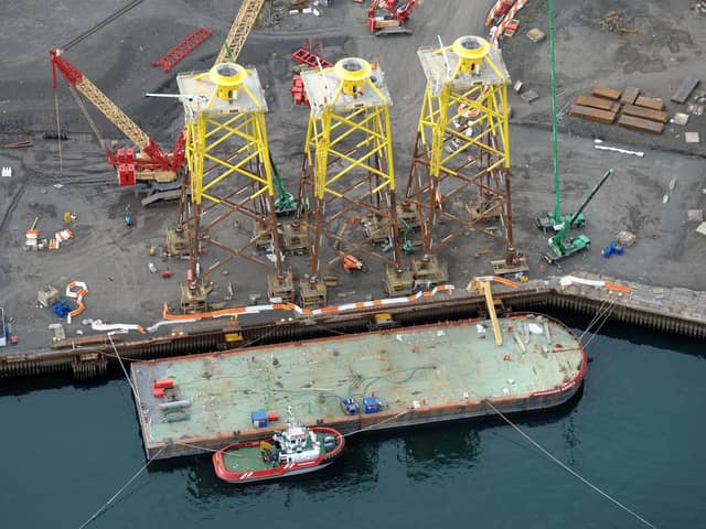 An aerial view of the Bifab yard in Fife.