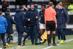 Raith manager Ian Murray celebrates going 3-1 up against Motherwell (Pics by Craig Foy/SNS Group)
