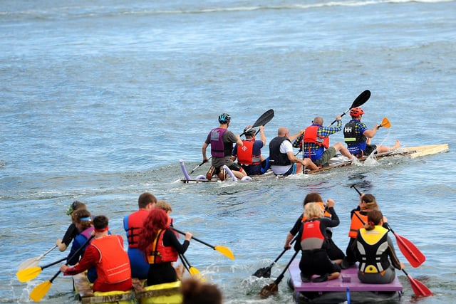 The raft race is always one of the highlights of the festival's beach day.