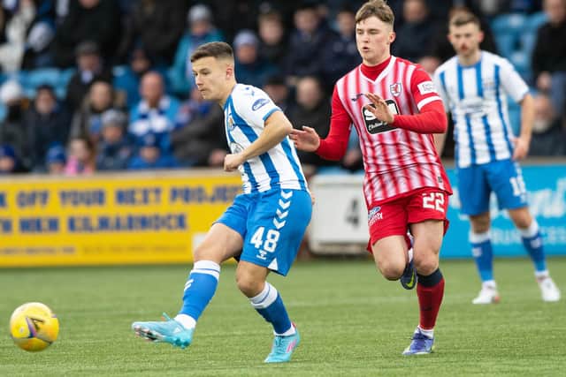 Dylan Tait in action for Kilmarnock against Raith Rovers during their home Scottish Championship match in February (Photo by Sammy Turner/SNS Group)