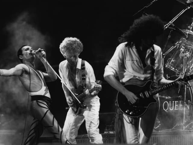 British rock group Queen in concert (Photo by Express Newspapers/Getty Images)